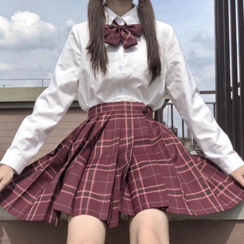 Pleated Harajuku Preppy Style Summer Women Skirt Plaid Kawaii Y2K High Waist Dance Bow Skirt Mini Cute Japanese School Uniforms
