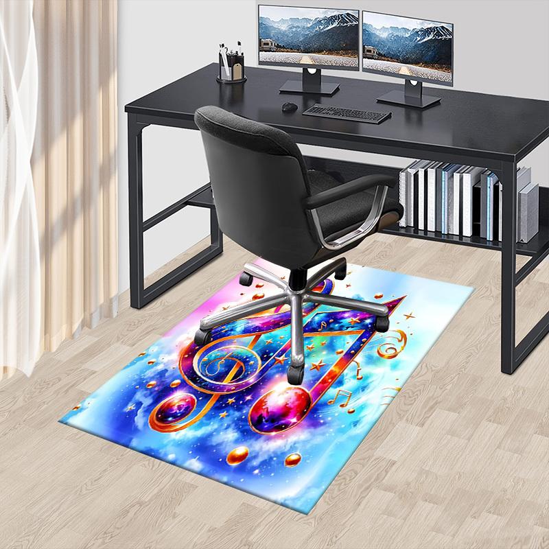 1PC Music Note Cosmic Extra Large Non Slip Floor Carpet, Office, Family, Bedroom Large Area Rug Indoor Rugs, Vibrant Colors