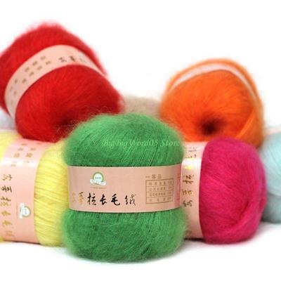 24TE Soft Mohair Cashmere Knitting Wool Yarn DIY Shawl Scarf Crochet Thread Supplies