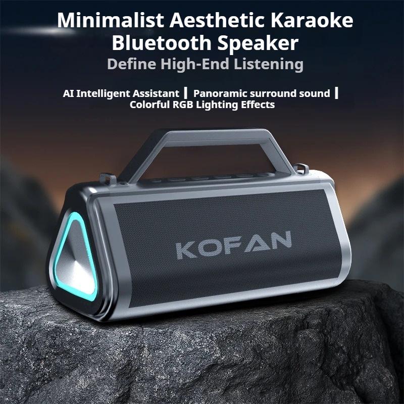 Shocking Bass Colorful Light Effect Bluetooth 5.0 Speaker With 2 Mics Portable Subwoofer Wireless Subwoofer Boombox Home Karaoke