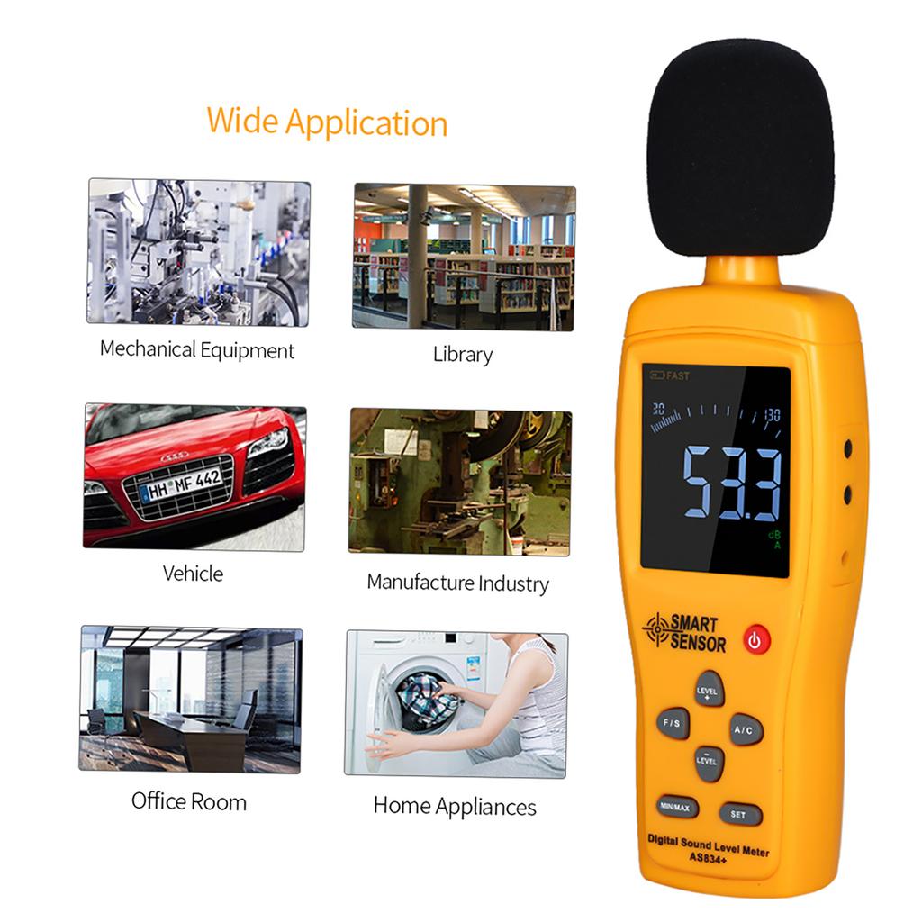 Digital Sound Level Meter Digital Noisemeter LCD Sound Level Meter 30 130dB Noise Volume Measuring Instrument Decibel