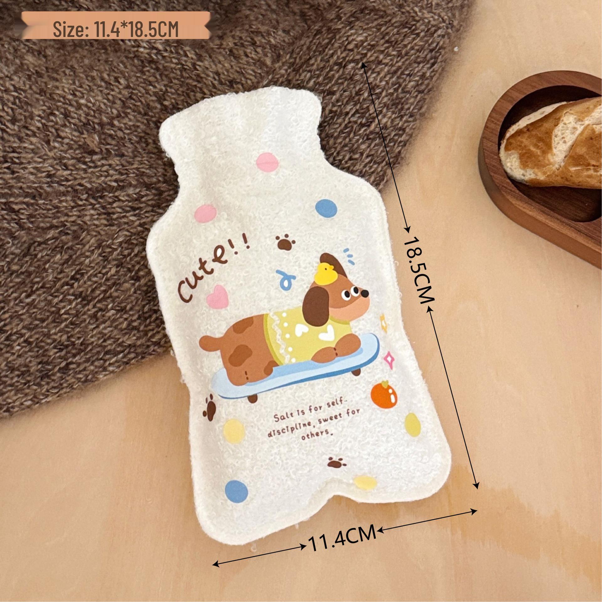 Милая Мультяшная Грелка-Бутылка из Флиса с Мишкой - Зимний Согреватель для Рук и Живота для Девочек