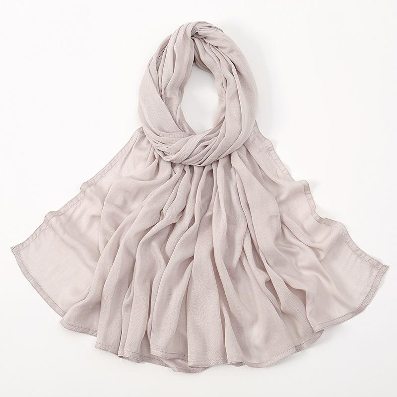 Autumn new solid color hot-selling Malay Indonesian cotton headscarf, monochrome wide-brimmed thin Modal breathable scarf