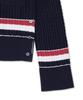 Thom Browne Rwb Striped Cotton Baby Cable V-Neck Cricket Cardigan - Navy / Mkc640Ay3014415