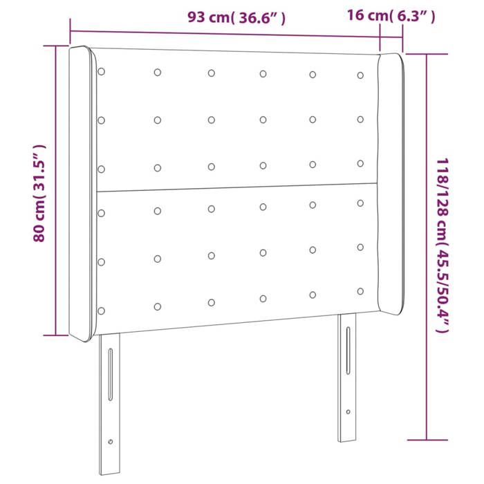 VidaXL LED Headboard Bedroom Furniture Single Bed Accessory Headboard Interior Black 3124126