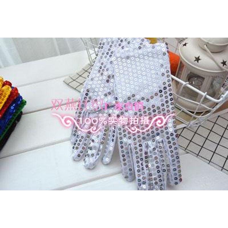 

Children s Day Children s Sequined Flashing Stage Gloves Adult White All yards