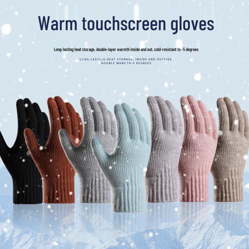 Damen Alpaka-Wolle Fleece-gefütterte Touchscreen Strickhandschuhe - Warm & Weich für den Winter