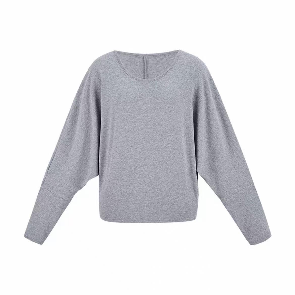 

2025 Осень Рукав «летучая мышь» Приталенная Футболка с длинным рукавом Универсальная S, 70-95 Jin