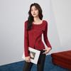 IEF 2025 Autumn French Gentle Slim Fit Knitted Top