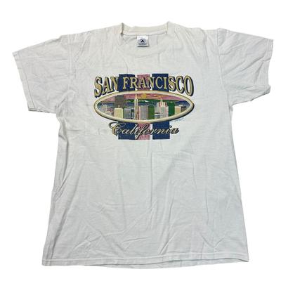 San Francisco Tričko USA Velké Logo Grafický Potisk Bílé Pánské