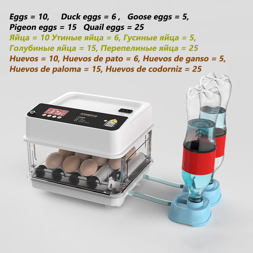 10/15/30 Eggs New Incubator Fully Automatic Water Replenishment Thermoregulator Hatcher Machine Multifunctional Dual Electric Supply Egg Hatcher