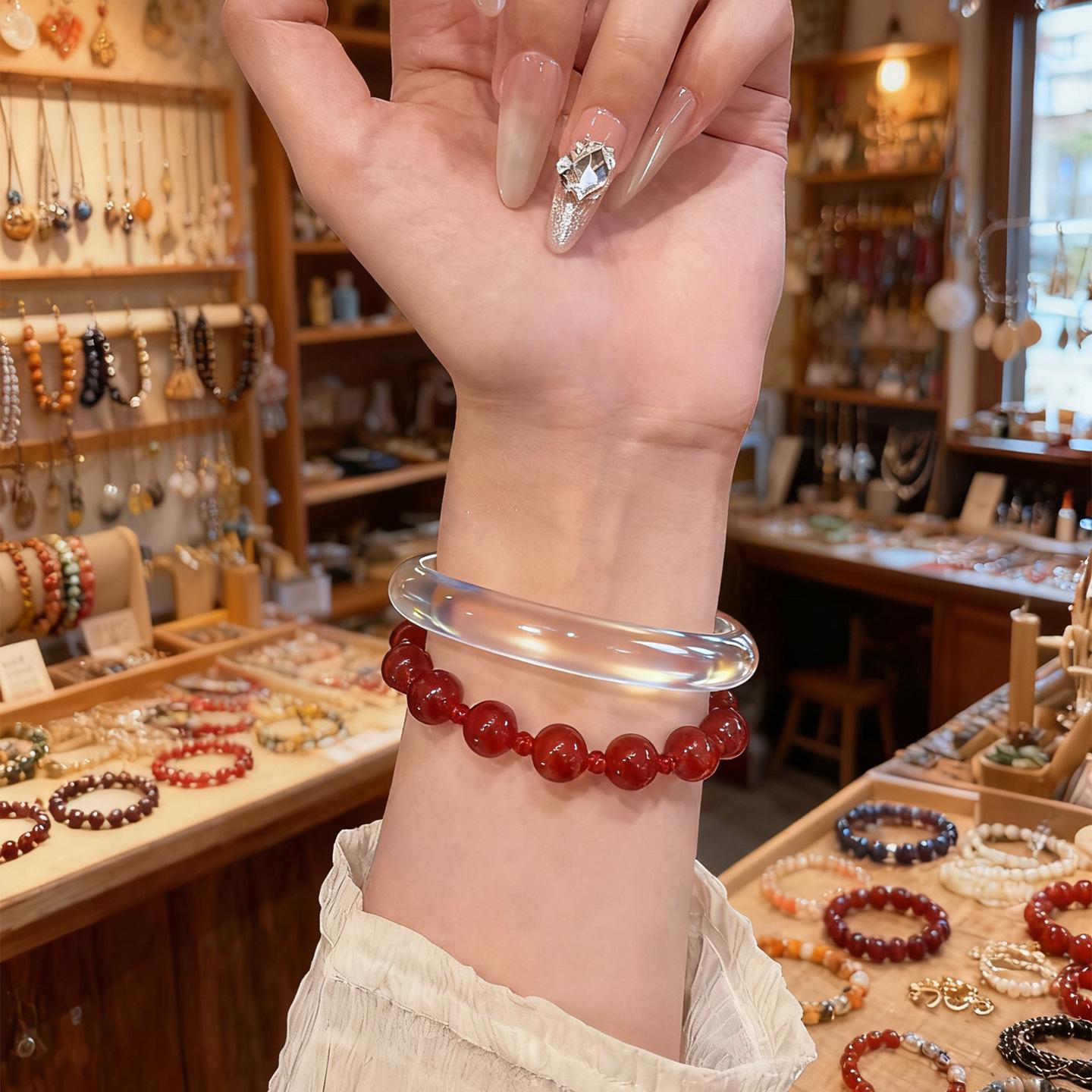 

A-Grade Red Agate Multi-Strand Bracelet - Exquisite Christmas Gift 16-17cm