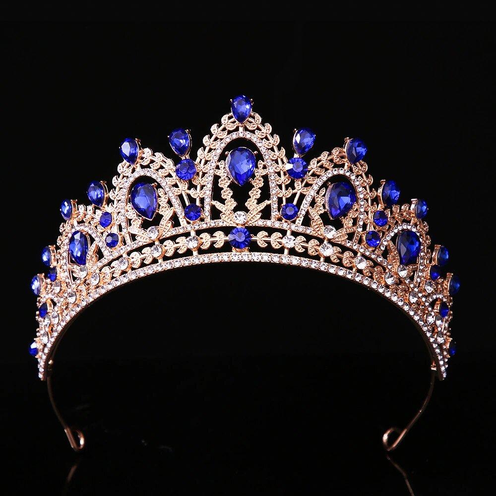 1 st Barock Kristallkrona Elegant Brud Drottning Brudtiaror för Kvinnor Flickor Perfekt Bröllopspresent Håraccessoarer