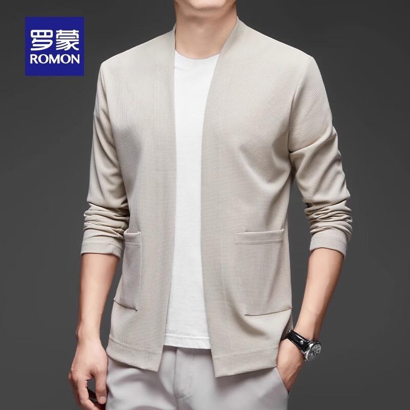Romon Men's Business Casual Knitted Cardigan Jacket