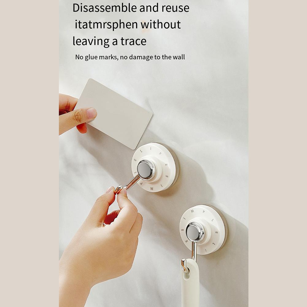 2Pcs Suction Cup Hooks Waterproof Rotary Adsorption Hook Kitchen Bathroom Wall Hanger Towel Clothes Storage Holder Organization