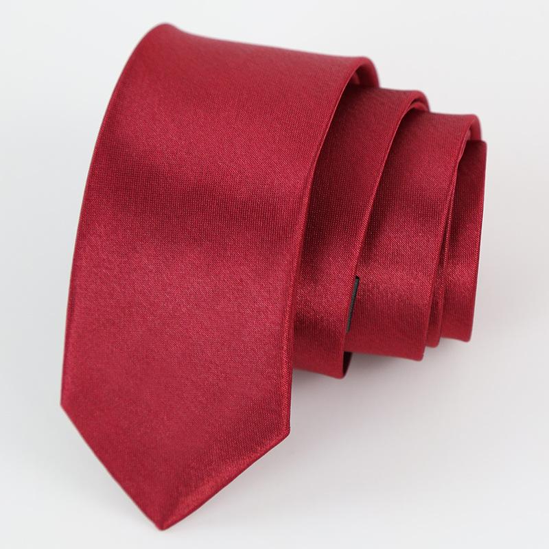 Men's Solid Color Narrow Shiny Polyester Silk Tie - Formal & Casual Fashion