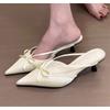 Fashion Pointy Single-shoe Women New Spring Stiletto Sandals French with Skirt Temperament Pink High Heels Slippers Kawaii Shoes Mules