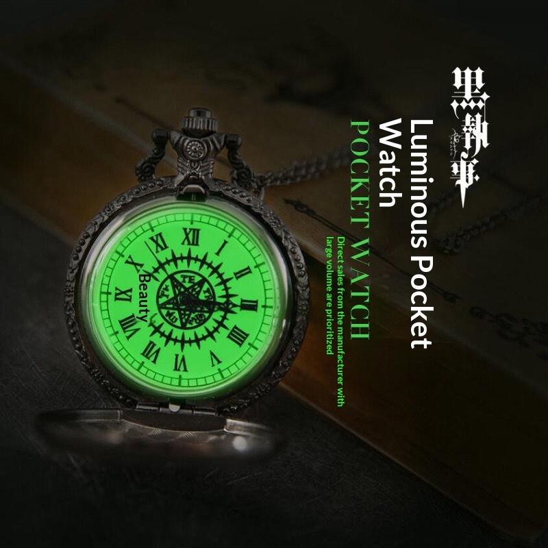 Pocket Watch Roman Numerals Clamshell Luminous Necklace Watch Hollow Petals Male and Female Students Quartz Wall Watch