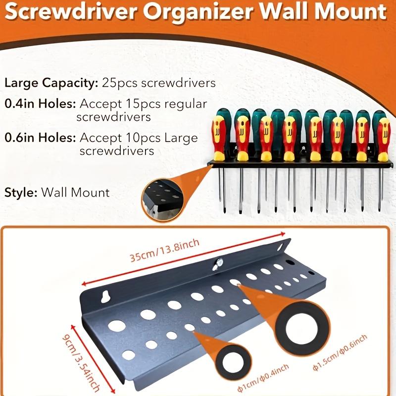 1Pc Heavy-Duty Iron Wall-Mounted Tool Storage Rack with Hanging Shelves - Space-Saving Garage Shelf for Organizing Screwdrivers, Wrenches, Pliers