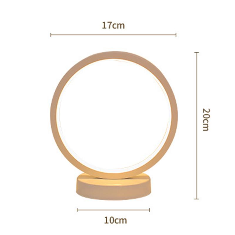 Nordic Circular LED Night Light, Minimalist Ring Soft Table Lamp, Bedroom Bedside Ambient Decor Lamp, Black & White Available