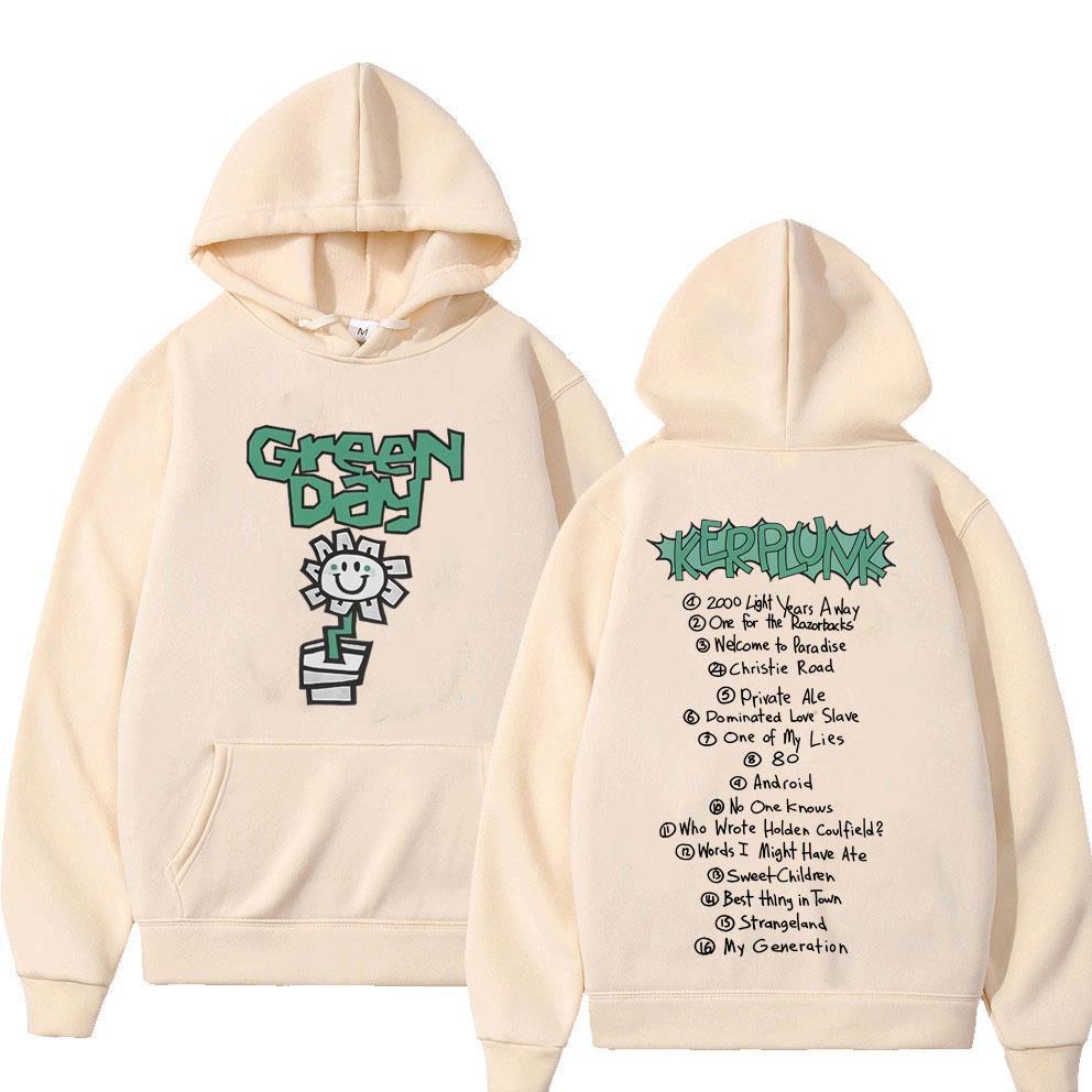 Punková kapela Green Day Kerplunk Grafická mikina s kapucí Vintage ležérní fleecová mikina Pánská Dámská Gotický rock Retro Oversized mikiny s kapucí
