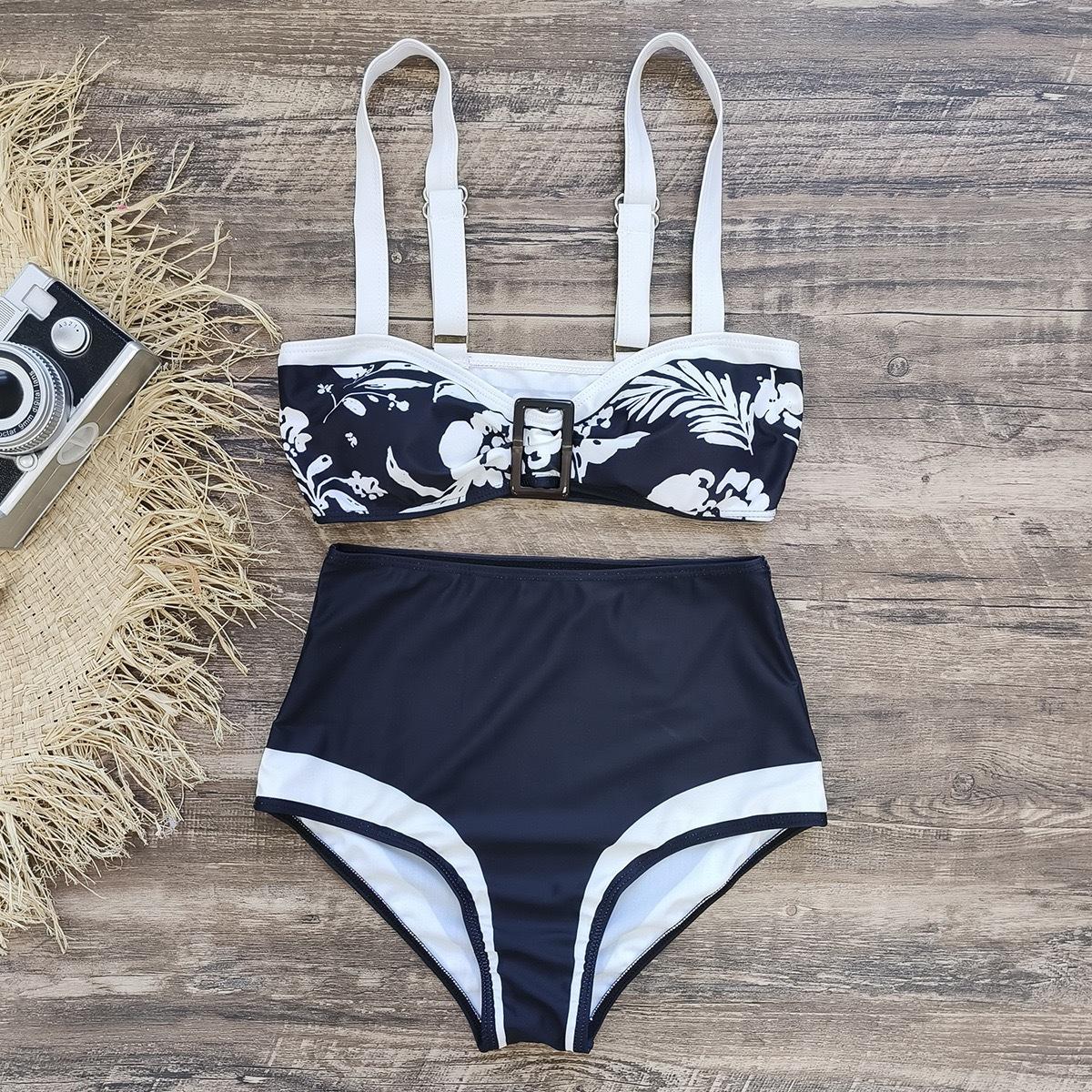 

Новый женский купальник бикини с высокой талией и разрезом XL