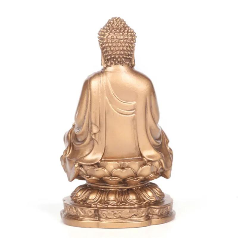 Resin Sakyamuni the Buddha Statue Founder of Buddhism Resin Sculpture Home Room Office Feng Shui Decoration Statues 4.12 In
