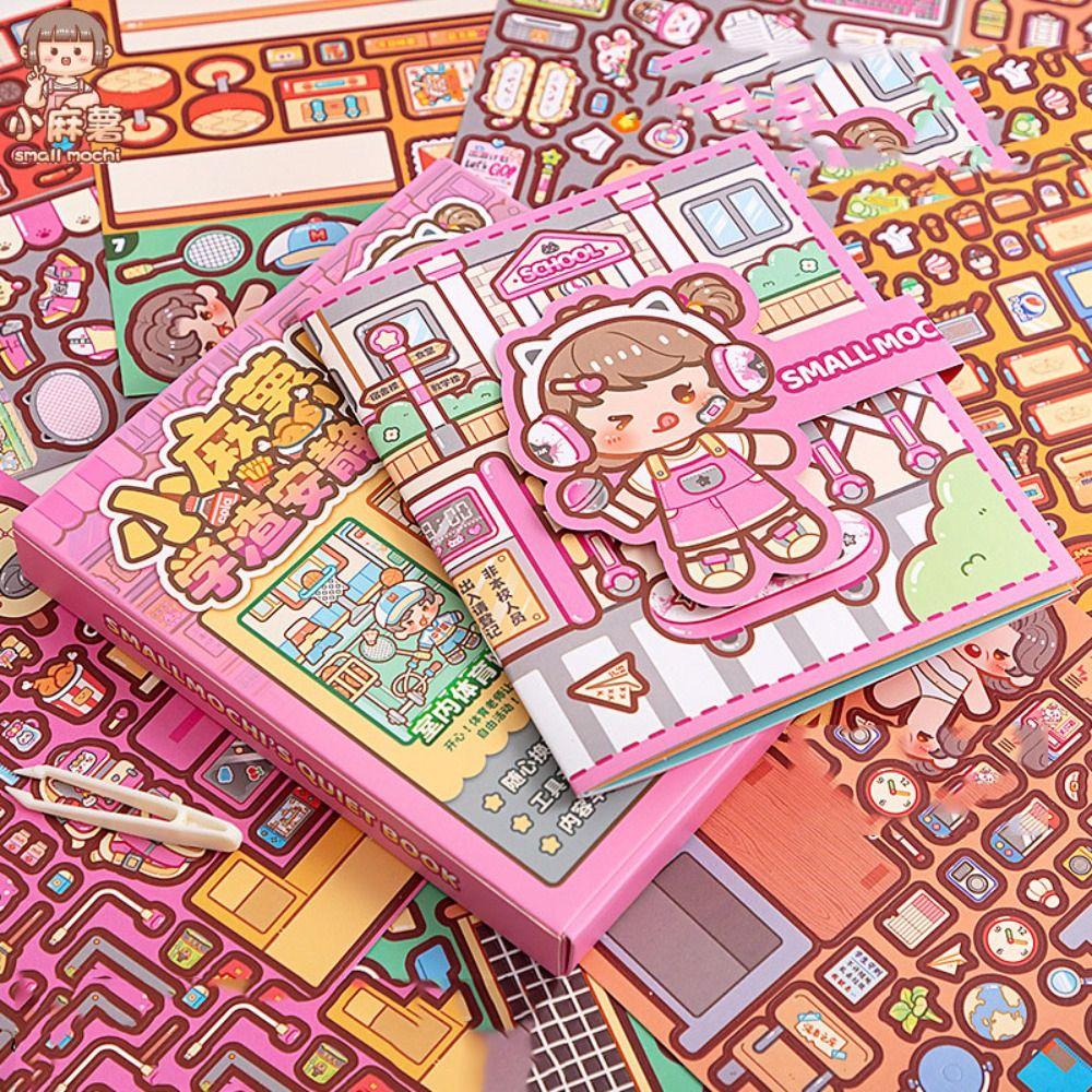 Paper Handmade Quiet Book Activity Books DIY Scene Material Sticker Telado Busy Book Children