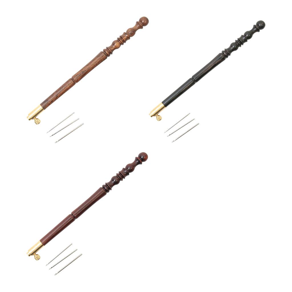 Sticknadel mit Holzgriff inklusive Nadel (0,67 mm 0,9 mm 1 mm) Sticknadel Häkelnadel für Pailletten Perlen Stricken