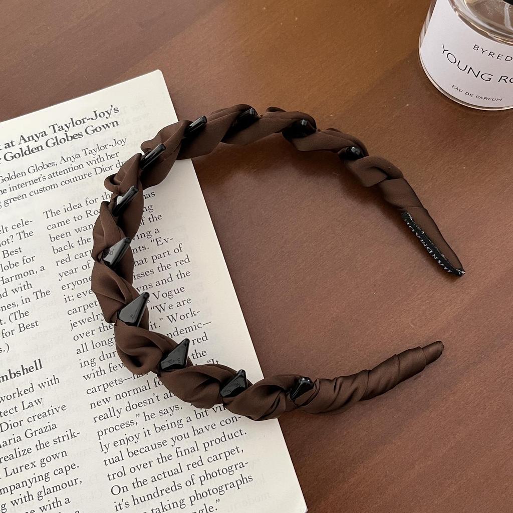 High-End Women's Bow Headband with Teeth - 2025 Face Washing & Hair Pressing Accessory