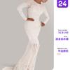 Spring and Autumn New Women's Clothing Sexy Sprinkling Gold Long-sleeved Dress Prom Trailing Solid Color Evening Dress