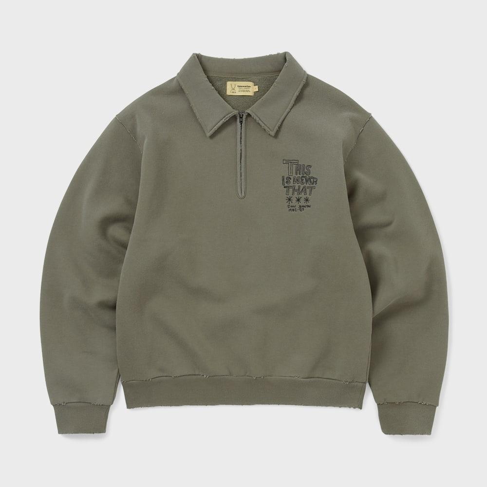 ThIs Is Never That Tnt Daniel Johnston H.y.l.a. Half Zip Sweatshirts Mud S