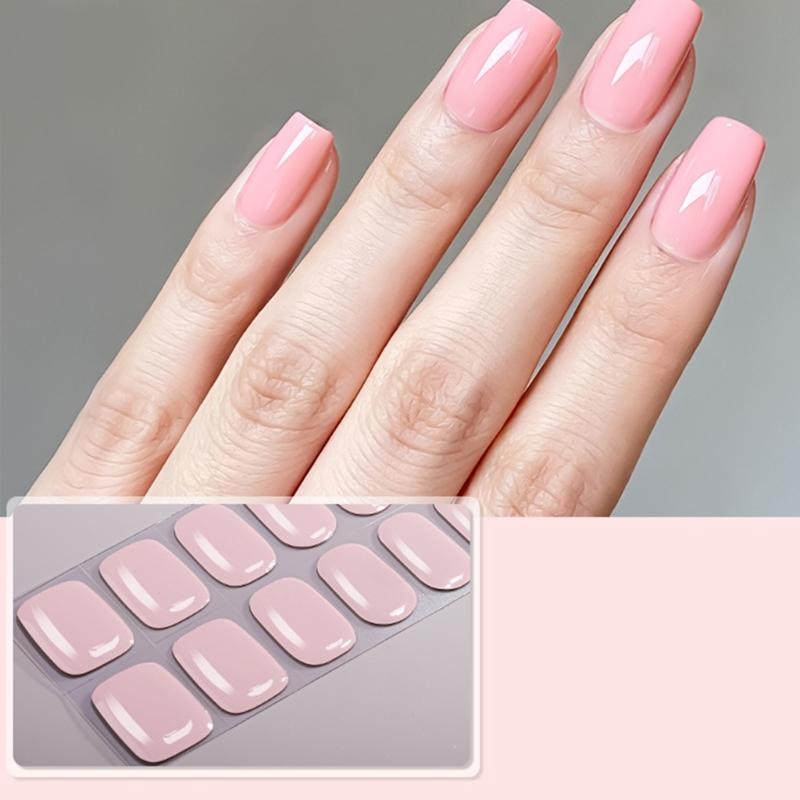 1Set Gel Nail Stickers 22pcs Color Variety Nail Art Set Full Nails Wraps for Women Easy to Apply