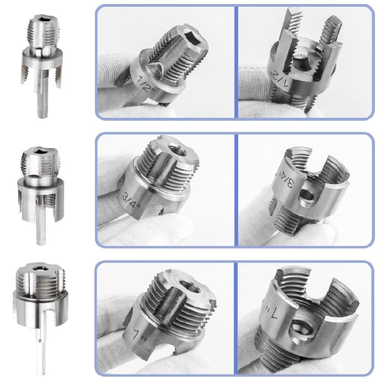 Pipe Thread Cutting Tool,Pipe Threading Tool for Internal & External PVC Plastic Pipe 1/2" 3/4" Pipe Threader