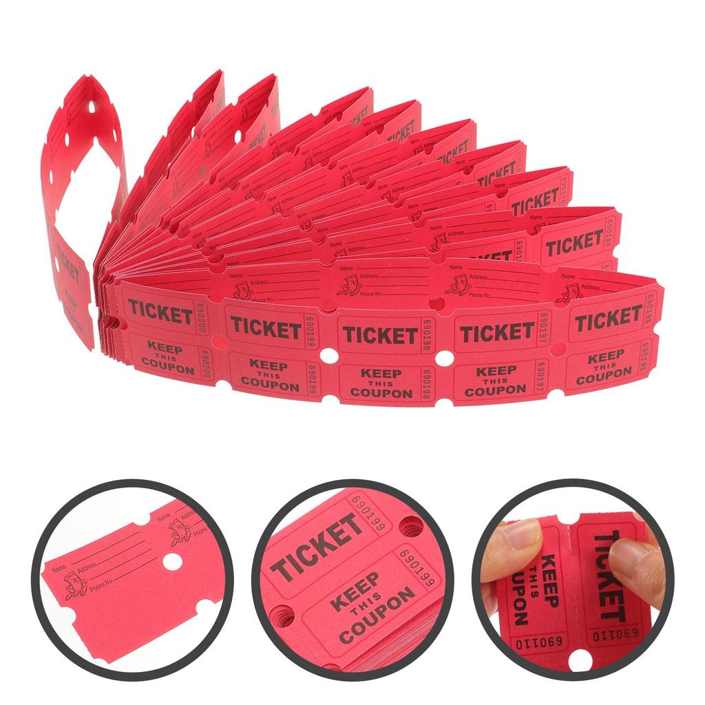 100Pcs Toy Lottery Tickets Raffle Travel Raffle Tickets Carnival Decorations Carnival Decor Circus Paper Tickets Tickets Labels