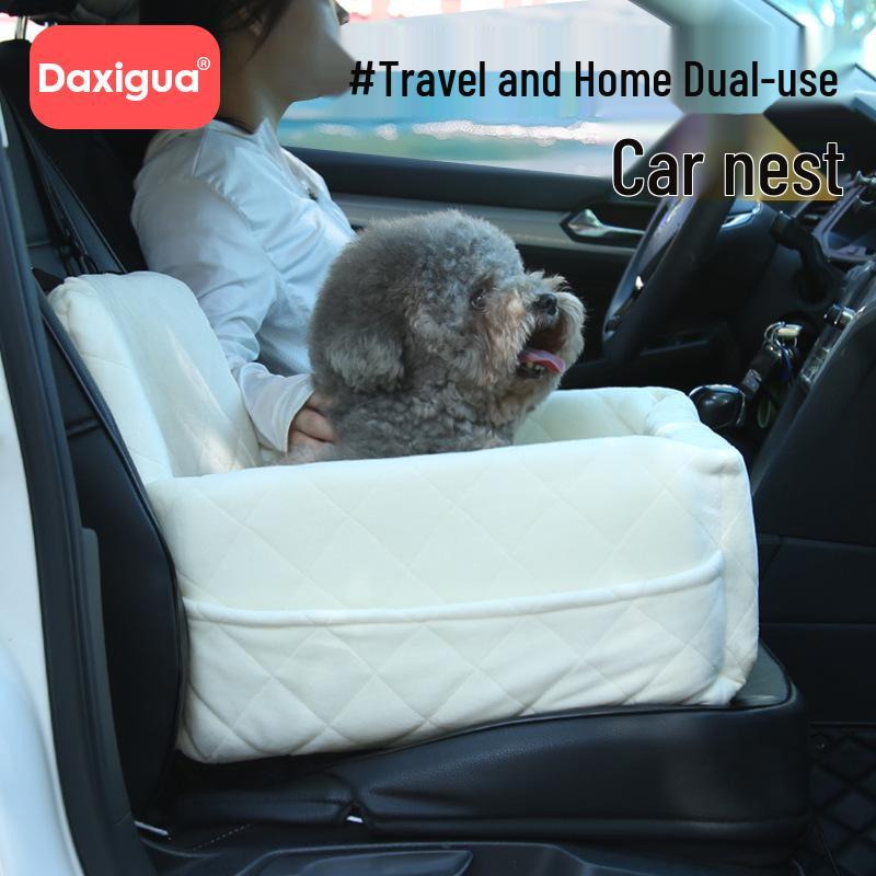 Pet Car Bed & Safety Seat for Small/Medium Dogs & Cats - Co-pilot/Rear Sofa Bed