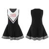 Kids Girls Cheerleading Costume School Performance Cosplay Party Clothing Sleeveless Letter Print Dress