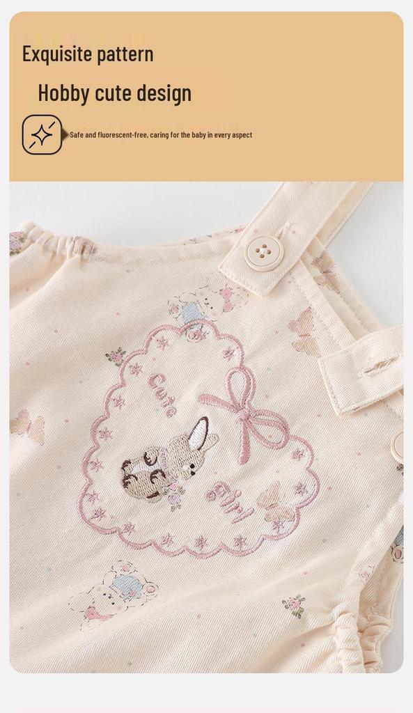 2026 New Korean Style Long Sleeve Baby Girl's Outdoor Overalls Set