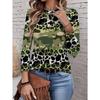 Women's T-shirt 3D Printing Green Plant Print Fashion Long Sleeve Round Neck Regular Top Holiday Weekend Spring and Autumn Y2K