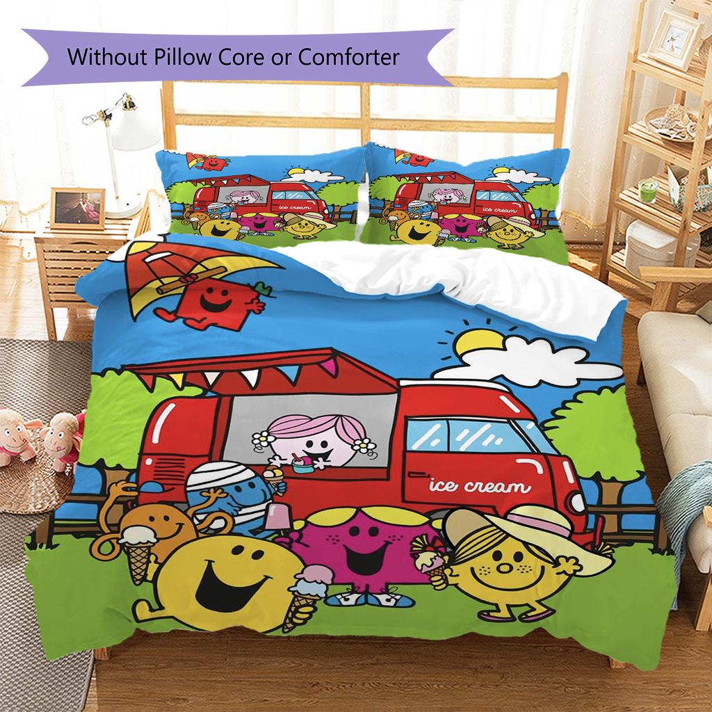 Herr. Herren Little Miss Muster Bettwäsche, Steppbett Set Bettbezug Kissenbezug Haus Geburtstag Geschenk (1 Bettbezug + 2 Kissenbezüge, ohne Füllung)