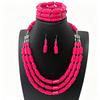 Beaded Three-piece Multi-layer Necklace, Earrings and Bracelet Set - Unique and Versatile Jewelry