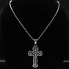 Men's Stainless Steel Crucifix Cross Pendant Necklace Orthodox Russian Cross Religious Necklaces Jewelry Boyfriend Gift NZZS05