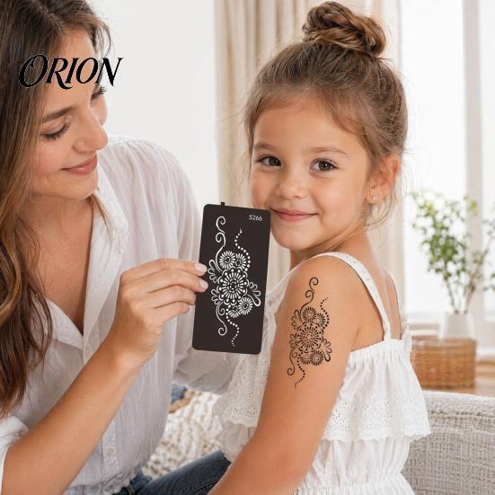 Wedding Henna Stencil Reusable Indian Tattoo Stencils, Mehndi Hand Painting Templates, Bohemian Style DIY Flower Pattern for Body Art, Festival Makeup