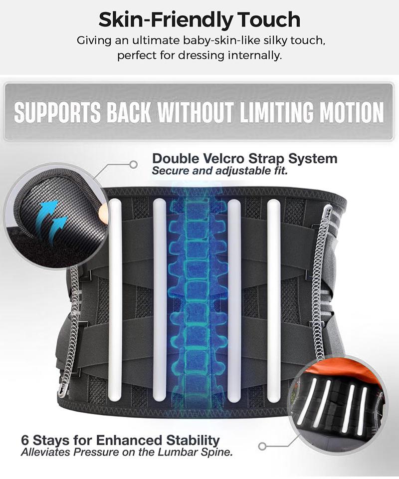 Breathable Dual-Compression Fitness Waist Belt for Sweat-Inducing Lumbar Support