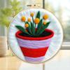 CHENISTORY 20x20cm Frame With Diy Felt Kit Wool Felting Painting Plant Pot Wool Needle Felt Picture Kit Felt Craft Decoration Gi