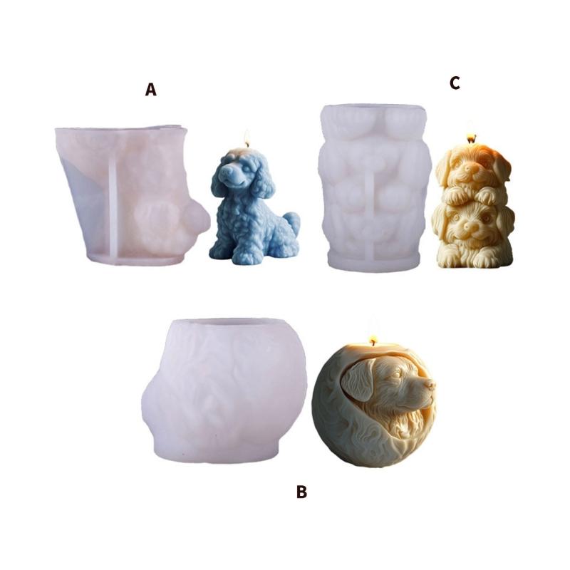 Pet Puppy Candle Silicone Mould Dog Figurine Silicone Mold For Epoxy Resin Craft Handmade Candle Soap Chocolate Baking