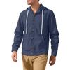 Men's Hoodie Linen Vintage Spring and Autumn Shirt Casual Loose Long Sleeved Clothes High Quality Trendy Men's Clothing