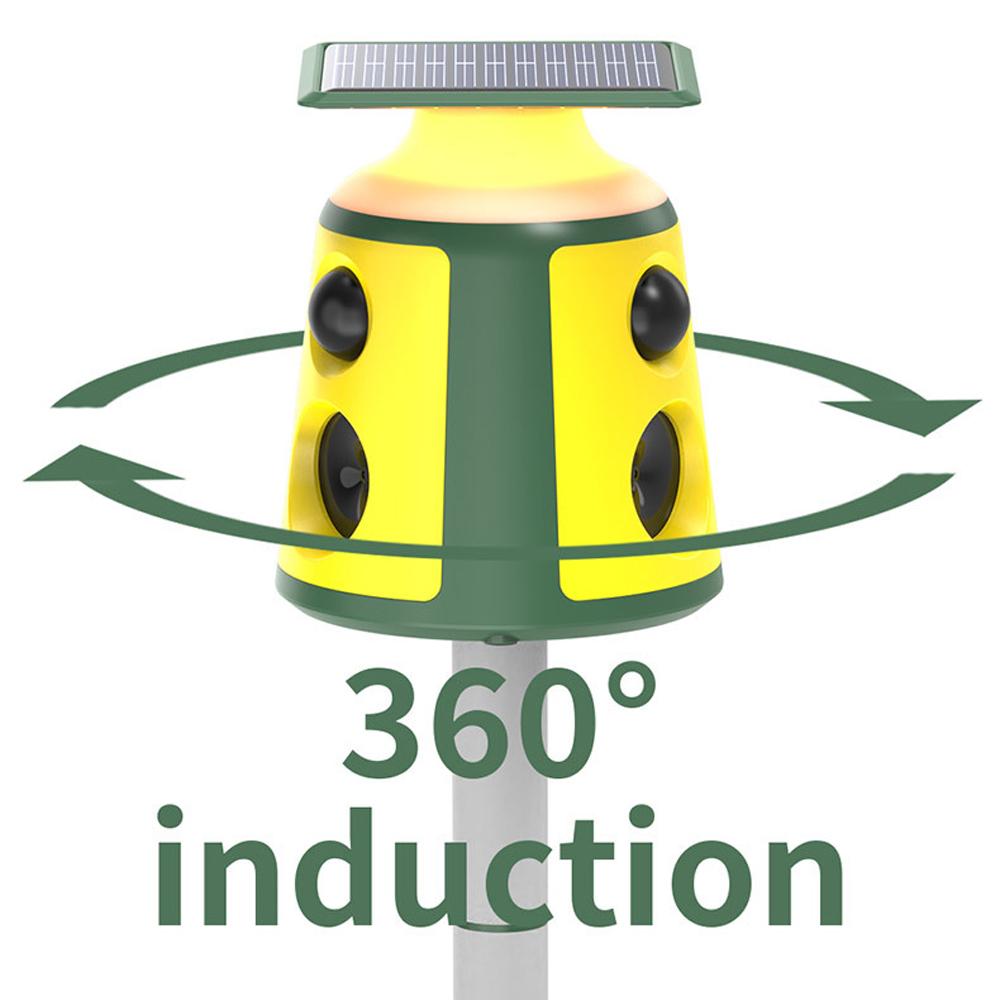 

USB Rechargeable Outdoor Waterproof Animals Driving Device Solar Energy PIR Sensor Animals Repeller 360 degrees Frighten Animals Machine Mouse Expell