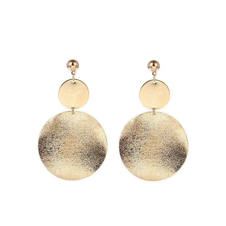 Fashion Statement Earrings 2019 Big Geometric Round Earrings For Women Hanging Dangle Earrings Drop Earing Modern Female Jewelry