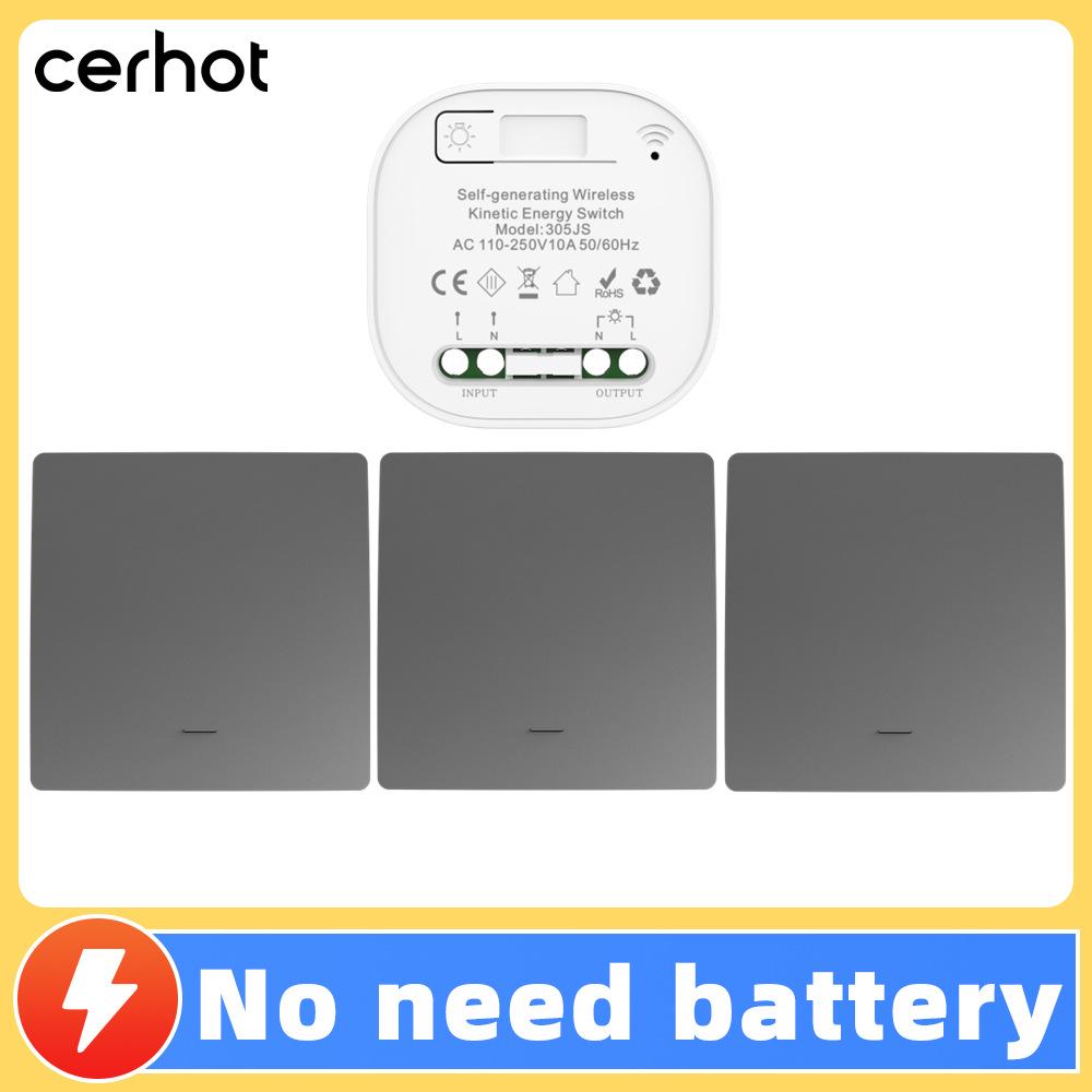 Battery-free, Waterproof, Self-powered Smart Switch; Wireless and Adhesive, Remote Control for Easy Household Use.
